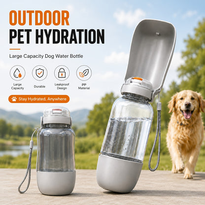 🔥40% OFF – Limited Time Only2-in-1 Portable Dog Water Bottle – 520ml Leak-Proof Water Bottle with 150ml Food Storage for Travel & Outdoor Adventures