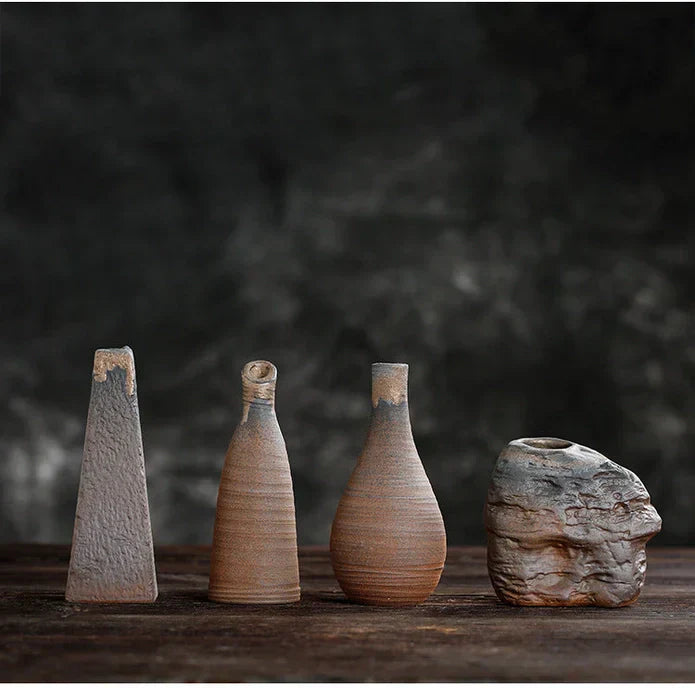 Handmade Classic Brown Table Vase Set