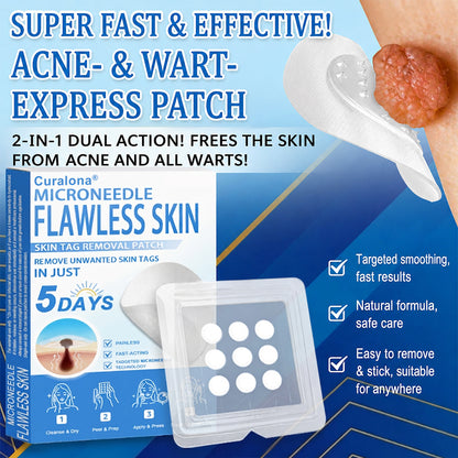 👩‍⚕️ Curalona® 2-in-1 Microneedle & Hydrocolloid Patches | Advanced Skin Care Patches for Blemishes, Skin Tags & Uneven Skin Texture | Helps Improve the Look of Fine Lines, Marks & Imperfections | Invisible Star Spot Patches for Face & Body