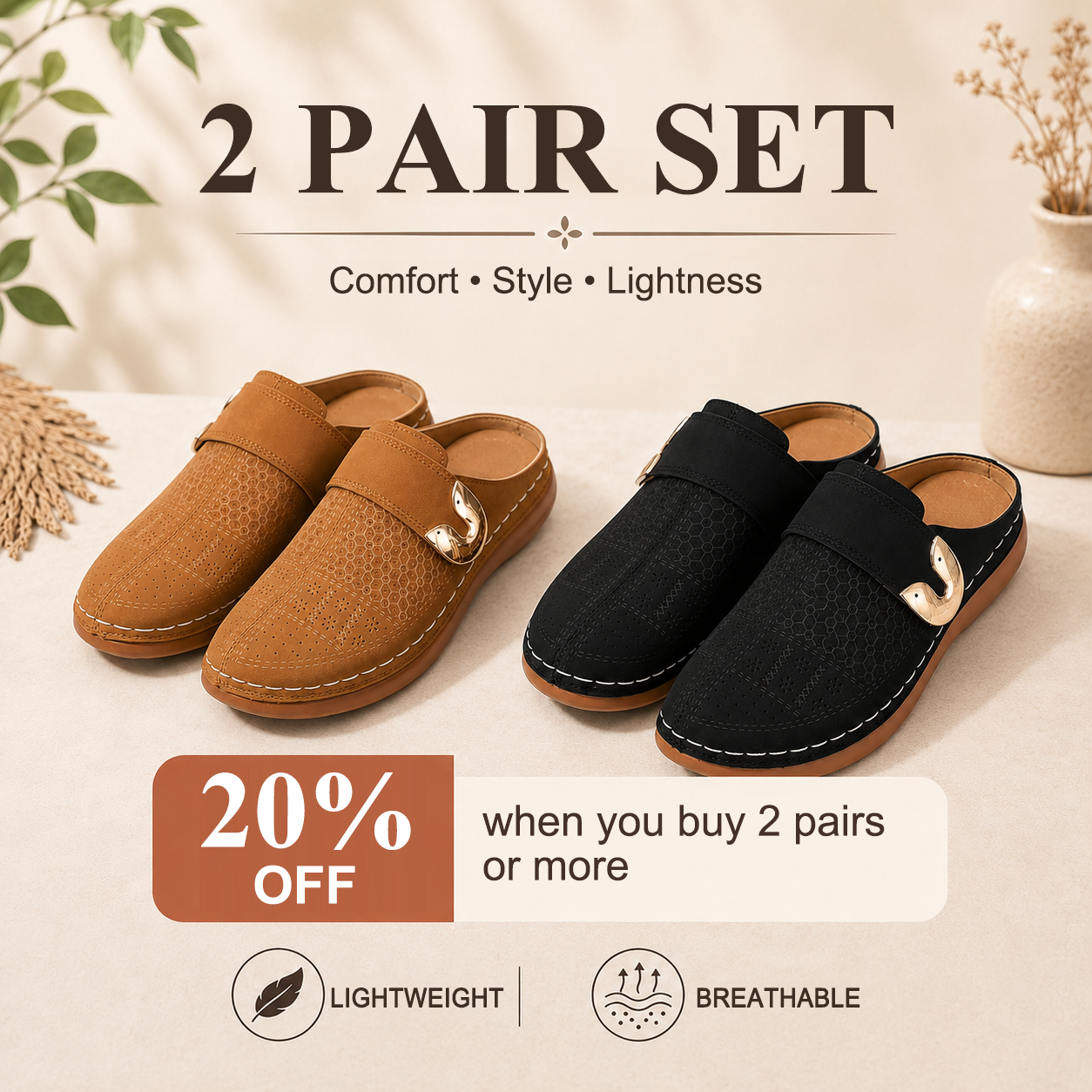 🏆 All-Day Comfort 👣 Leather Wedge Slip-Ons – Easy to Wear & Comfortable to Walk In ⏳ 𝐋𝐀𝐒𝐓 𝐃𝐀𝐘: 𝟖𝟎% 𝐎𝐅𝐅