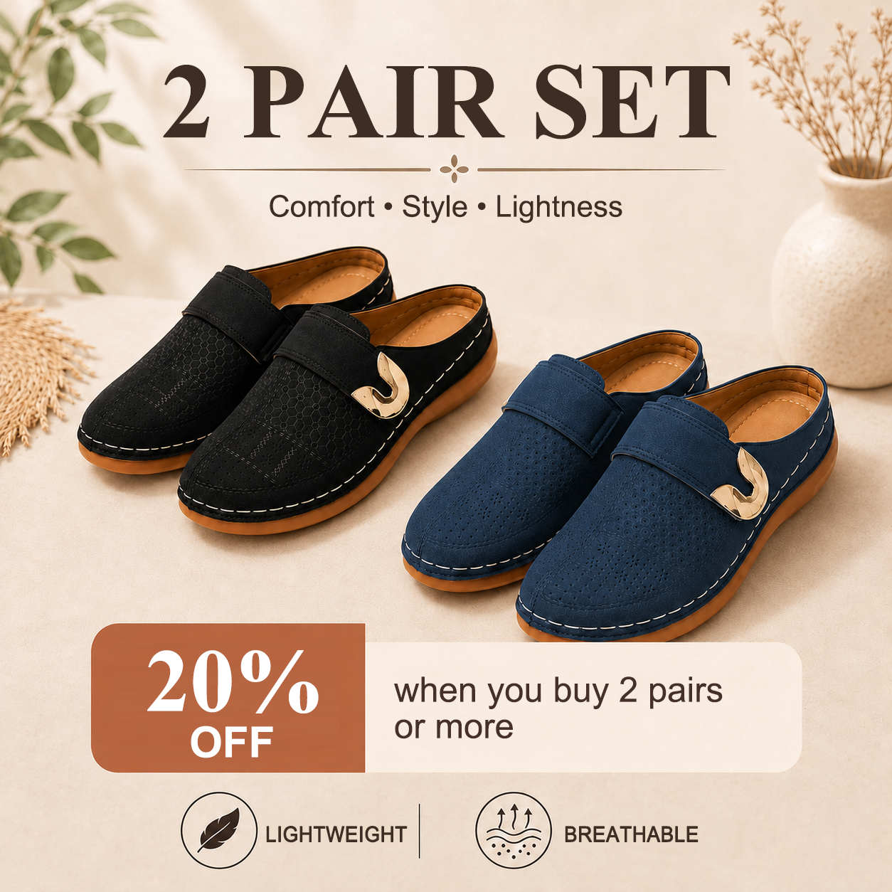 🏆 All-Day Comfort 👣 Leather Wedge Slip-Ons – Easy to Wear & Comfortable to Walk In ⏳ 𝐋𝐀𝐒𝐓 𝐃𝐀𝐘: 𝟖𝟎% 𝐎𝐅𝐅