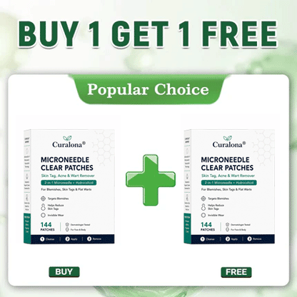 ✨Curalona®2-in-1 Microneedle & Hydrocolloid Patch🍀| Removes Raised Moles, Acne, Flat Warts & Skin Tags | Helps Improve Wrinkles, Scars & Blemishes | Invisible Patches for Face & Body