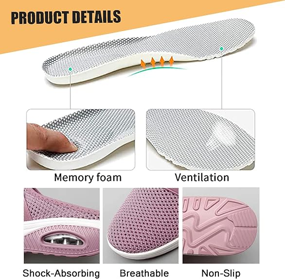 (🔥 LAST DAY SALE-80% OFF🔥) Free shipping-BQODQO® Diabetic Air-Cushion Slip-On Walking Shoes, Orthopedic Diabetic Slippers, with Arch-Support for Women