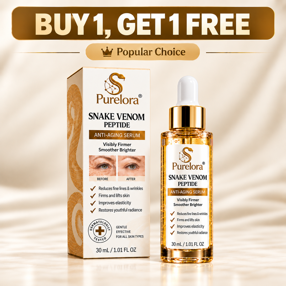 🔥 LAST DAY: 80% OFF | Snake Venom Anti-Wrinkle Serum – Smooth Fine Lines & Firm-Looking Skin