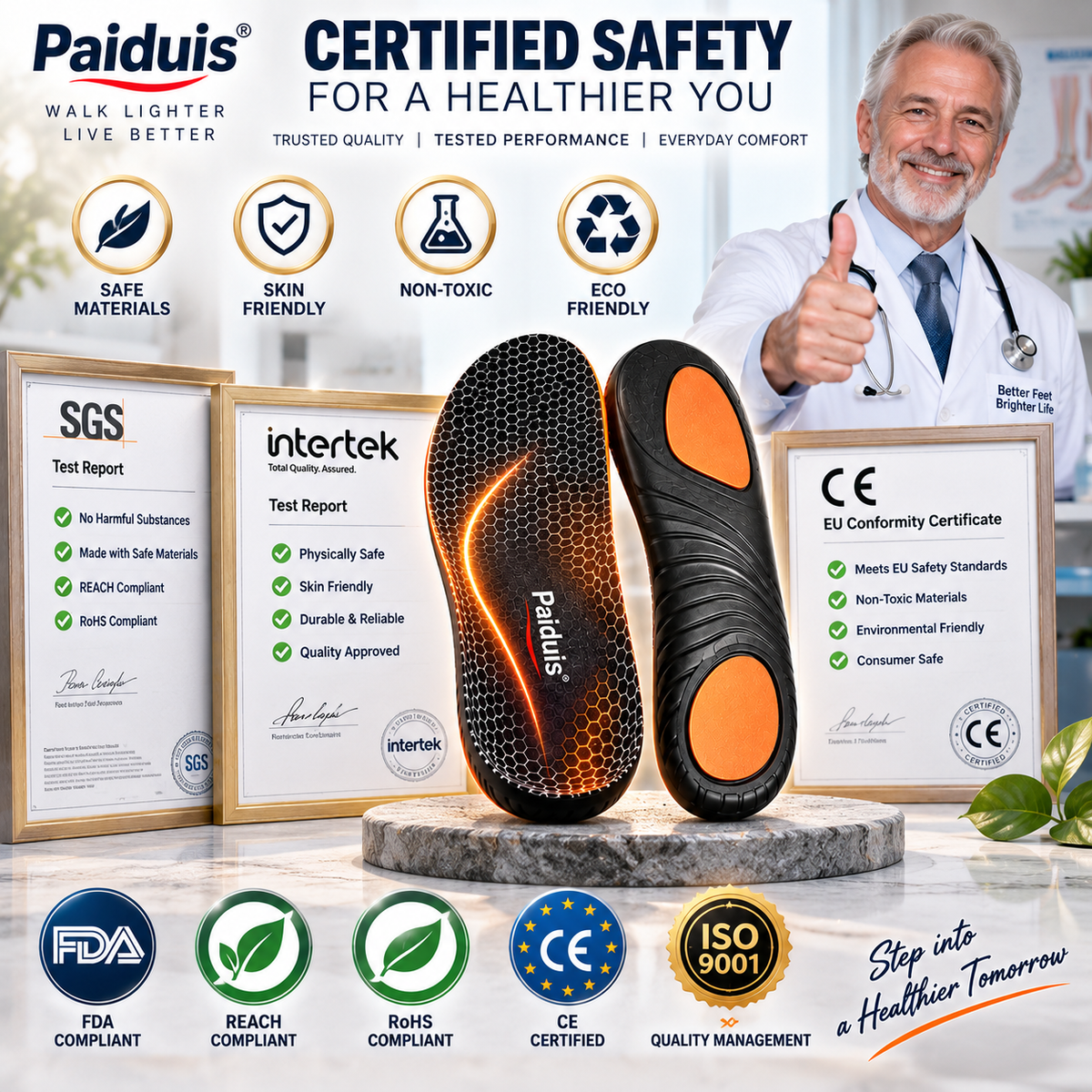 🔥 LAST DAY: 80% OFF | Graphene Slimming Insoles | Weight Management Foot Support