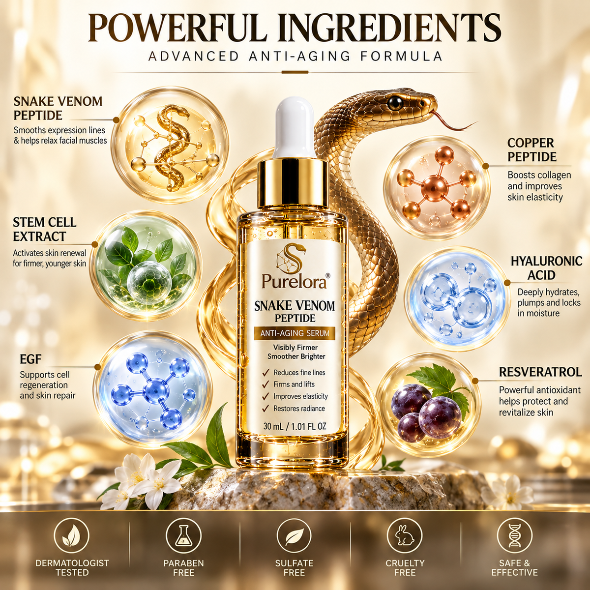 🔥 LAST DAY: 80% OFF | Snake Venom Anti-Wrinkle Serum – Smooth Fine Lines & Firm-Looking Skin