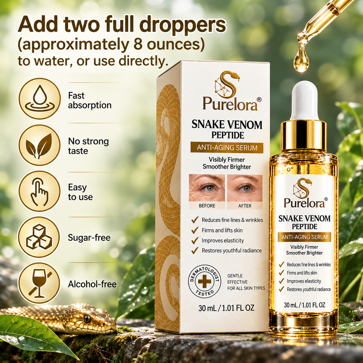 🔥 LAST DAY: 80% OFF | Snake Venom Anti-Wrinkle Serum – Smooth Fine Lines & Firm-Looking Skin