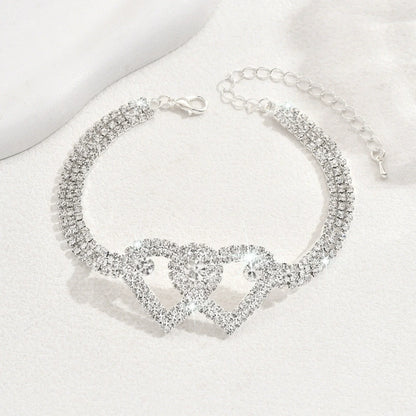 ✨𝐂𝐙𝐓𝐈𝐂𝐋𝐄® Diamond-Cut Heart Chain Anklet