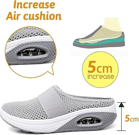 (🔥 LAST DAY SALE-80% OFF🔥) Free shipping-BQODQO® Diabetic Air-Cushion Slip-On Walking Shoes, Orthopedic Diabetic Slippers, with Arch-Support for Women