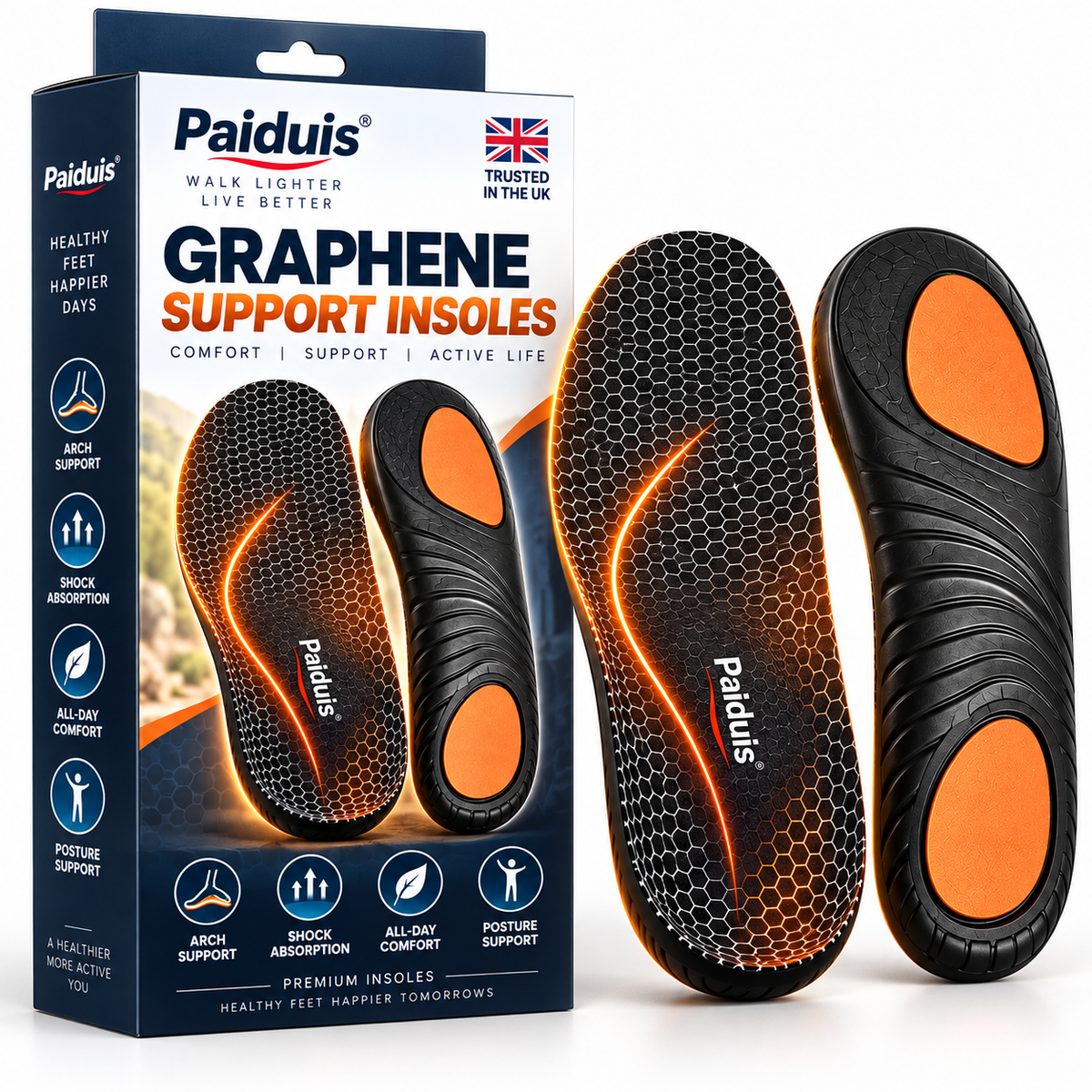🔥 LAST DAY: 80% OFF | Graphene Slimming Insoles | Weight Management Foot Support
